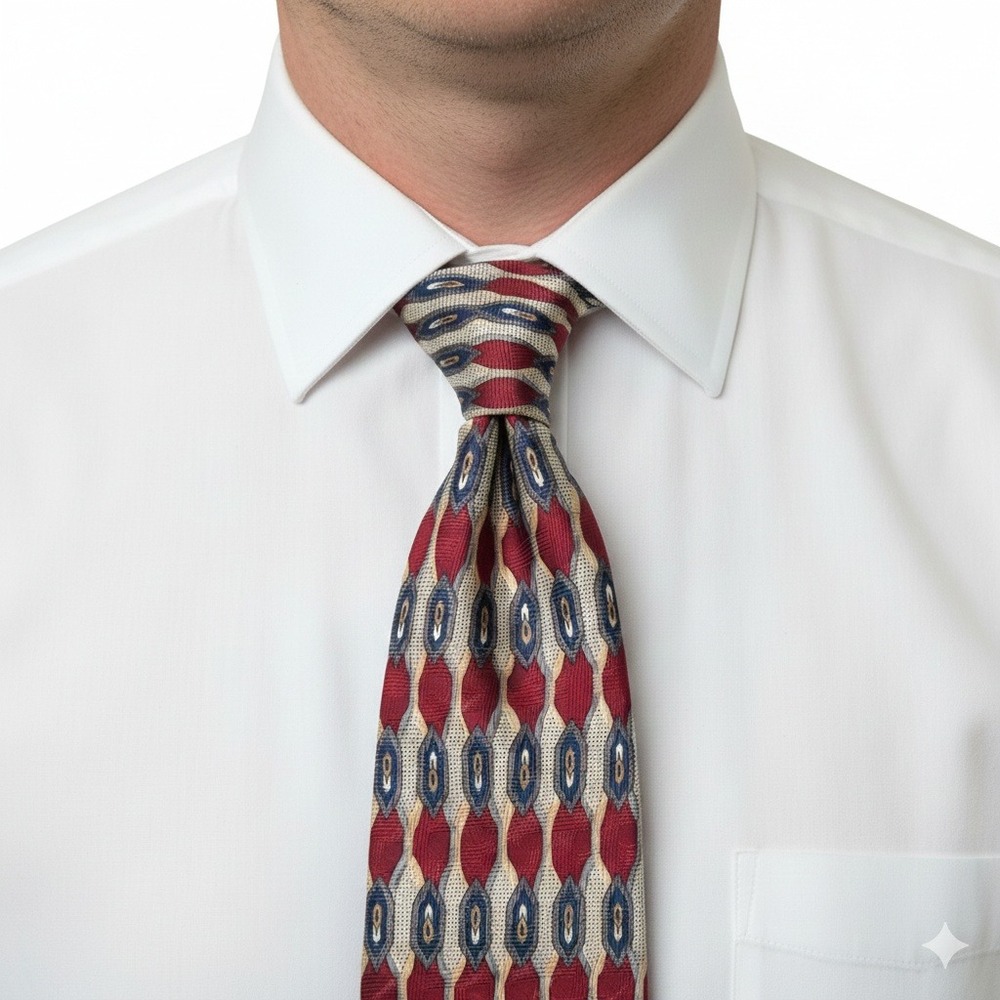 Monsieur Givenchy Mens 100% Imported Silk Geometric Pattern‎ Tie